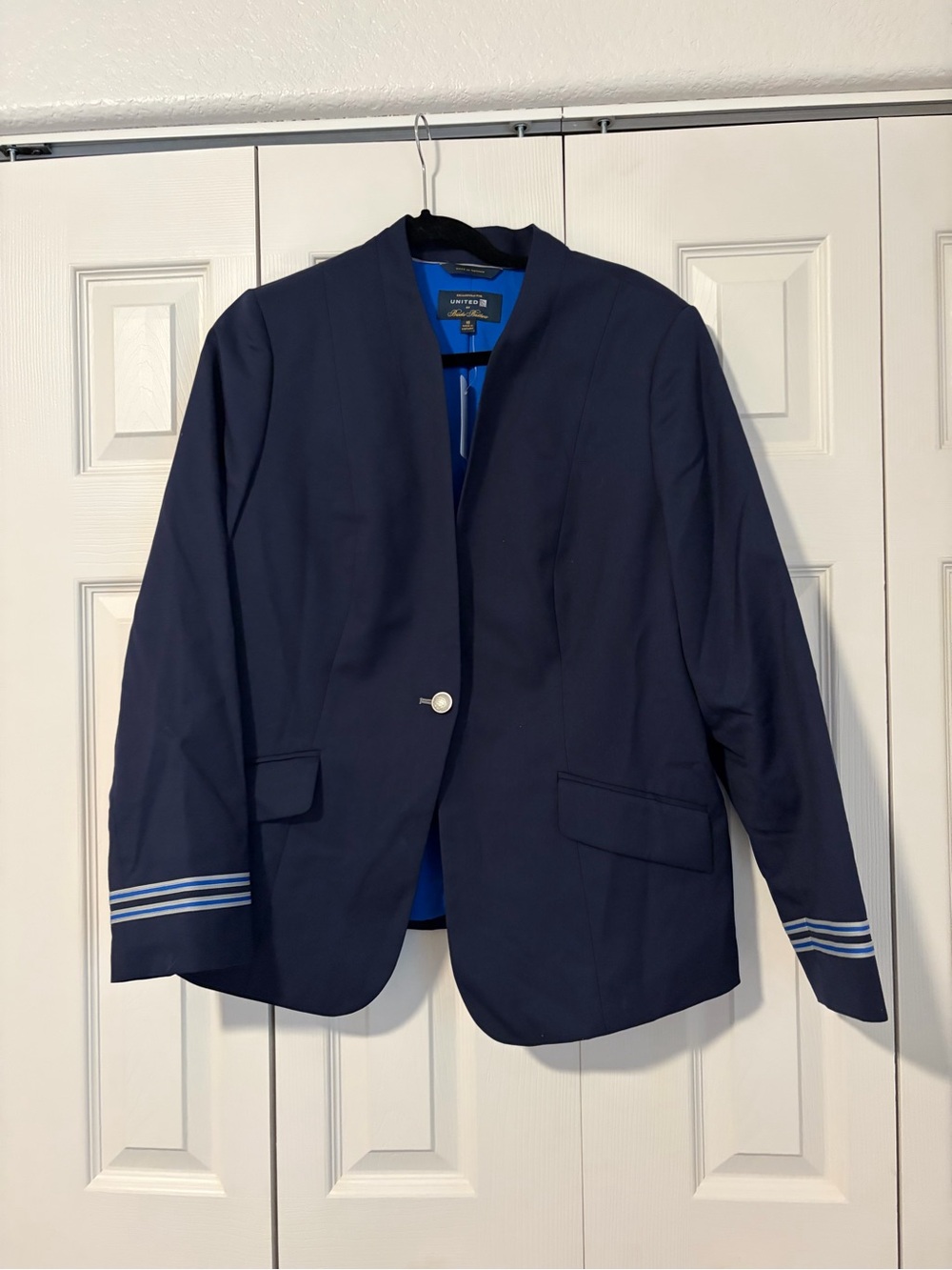 NWT Brooks Brother United Airlines Navy Blazer Single button front Sz 16 Wool